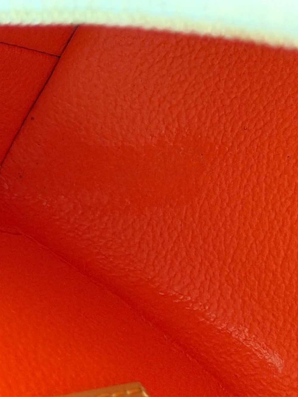 Louis Vuitton Cream Cosmetic Pouch with Pink & Orange Monogram.